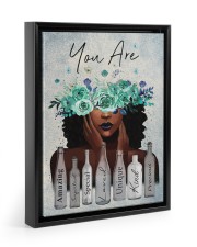 Black Gift Black Girl With Wreath You Are Amazing Special Loved Floating Framed Canvas Prints Black tile