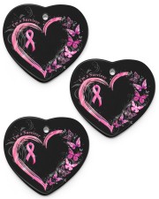 Breast Cancer Awareness Butterfly I'm A Survivor Heart ornament - 3 pieces (porcelain) front