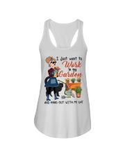 Gardening Gift I Just Want To Work In My Garden And Hang Out With Cat Ladies Flowy Tank tile
