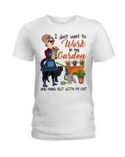 Gardening Gift I Just Want To Work In My Garden And Hang Out With Cat Ladies T-Shirt tile