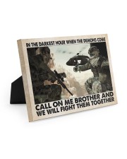 Gift For Veteran In The Darkest Hour When The Demons Come Call On Me Brother Easel-Back Gallery Wrapped Canvas tile