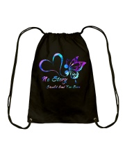 Suicide Prevention Awareness Butterfly Heart No Story Should End Too Soon Drawstring Bag tile