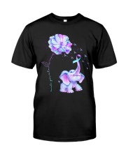 Suicide Prevention Awareness Elephant And Flower Ribbon Premium Fit Mens Tee tile