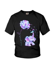 Suicide Prevention Awareness Elephant And Flower Ribbon Youth T-Shirt tile