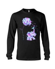 Suicide Prevention Awareness Elephant And Flower Ribbon Long Sleeve Tee tile