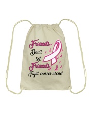 Breast Cancer Awareness Friends Don't Let Friends Fight Alone Drawstring Bag tile