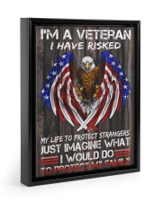 Veteran Gift Eagle I Have Risked My Life To Protect Strangers Just Imagine What I Would Do Floating Framed Canvas Prints Black tile