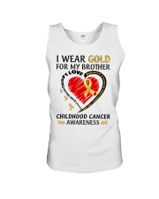 Childhood Cancer Awareness I Wear Gold For My Brother Unisex Tank tile