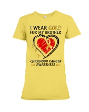 Childhood Cancer Awareness I Wear Gold For My Brother Premium Fit Ladies Tee tile