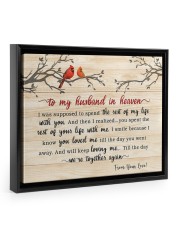 Memorial Gift Cardinal To My Husband In Heaven Floating Framed Canvas Prints Black tile