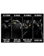Cat Lover Black Cats Be Strong Be Humble Horizontal Poster tile