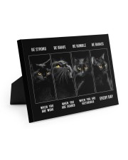 Cat Lover Black Cats Be Strong Be Humble Easel-Back Gallery Wrapped Canvas tile