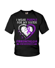 Fibromyalgia Awareness I Wear Purple For My Sister Faith Support Hope Youth T-Shirt tile