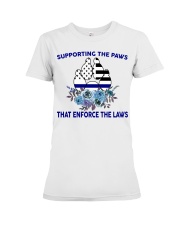 Police Gift USA Flag Supporting The Paws That Enforce The Laws Premium Fit Ladies Tee tile