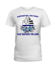Police Gift USA Flag Supporting The Paws That Enforce The Laws Ladies T-Shirt tile