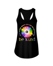 LGBT Pride Gift Peace Flower Be Kind Ladies Flowy Tank tile