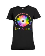 LGBT Pride Gift Peace Flower Be Kind Premium Fit Ladies Tee tile