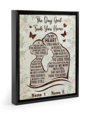Memorial Gift The Day God Took You Home Husband And Wife Floating Framed Canvas Prints Black tile