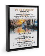 Family Gift To My Husband Never Forget That I Love You Floating Framed Canvas Prints Black tile