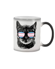 LGBT Pride Gift Transgender Black Cat Color Changing Mug tile