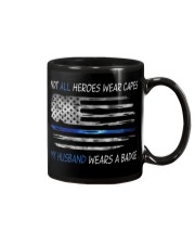 Police Gift USA Flag Not All Heroes Wear Capes My Husband Wears A Badge Mug tile