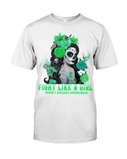 Fight Like A Girl Skull Girl Kidney Disease Awareness Premium Fit Mens Tee tile