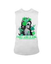 Fight Like A Girl Skull Girl Kidney Disease Awareness Sleeveless Tee tile