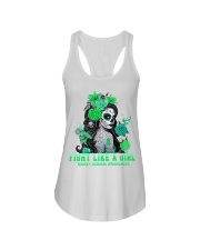 Fight Like A Girl Skull Girl Kidney Disease Awareness Ladies Flowy Tank tile