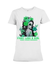 Fight Like A Girl Skull Girl Kidney Disease Awareness Premium Fit Ladies Tee tile