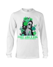 Fight Like A Girl Skull Girl Kidney Disease Awareness Long Sleeve Tee tile