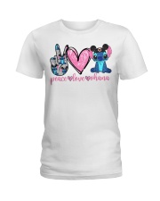 Gift For Animal Lover Peace Love Ohana Ladies T-Shirt tile