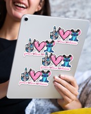 Gift For Animal Lover Peace Love Ohana Sticker - 4 pack (Horizontal) aos-sticker-4-pack-horizontal-lifestyle-front-13