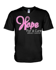 Breast Cancer Awareness Hope For A Cure V-Neck T-Shirt tile