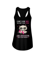 Breast Cancer Awareness Grumpy Cat I Don't Look Sick You Don't Look Stupid Ladies Flowy Tank tile