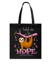 Breast Cancer Awareness Sloth Hold On To Hope Tote Bag tile
