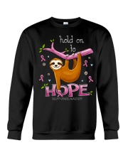Breast Cancer Awareness Sloth Hold On To Hope Crewneck Sweatshirt tile