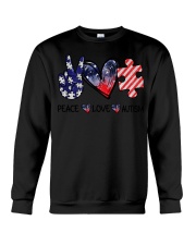 Autism Awareness Peace Love Autism Crewneck Sweatshirt tile