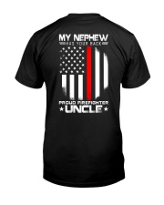 Firefighter Gift Flag My Nephew Has Your Back Proud Firefighter Uncle Premium Fit Mens Tee tile