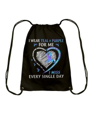 Suicide Prevention Awareness I Wear Teal And Purple For Me I Miss Drawstring Bag tile