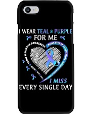 Suicide Prevention Awareness I Wear Teal And Purple For Me I Miss Phone Case tile