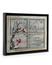 Memorial Gift Cardinal A Big Piece Of My Heart Lives In Heaven Floating Framed Canvas Prints Black tile