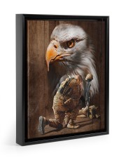 Gift For Veteran Eagle Honor The Fallen Floating Framed Canvas Prints Black tile