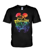 LGBT Pride Gift LGBT Skeleton V-Neck T-Shirt tile