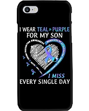Suicide Prevention Awareness I Wear Teal And Purple For My Son I Miss Phone Case tile