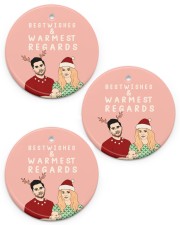 Peace Love Christmas Best Wishes And Warmest Regards Circle ornament - 3 pieces (porcelain) front