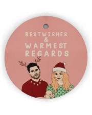 Peace Love Christmas Best Wishes And Warmest Regards Circle Ornament (Wood tile