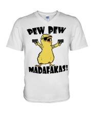 Gardening Gift Chick Pew Pew Madafakas V-Neck T-Shirt tile