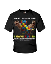 Autism Awareness Dinosaurs I'm Noy Misbehaving I Have Autism Youth T-Shirt front