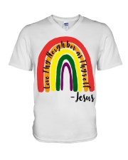 LGBT Pride Gift Love Thy Neightbor as Thyself V-Neck T-Shirt tile