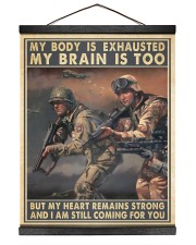 Veteran Gift My Body Is Exhausted My Brain Is Too But My Heart Remains Strong Hanging Canvas tile